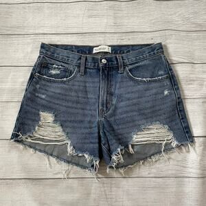 Abercrombie & Fitch Mid Rise Boyfriend Short Jean Shorts Women Size 6
